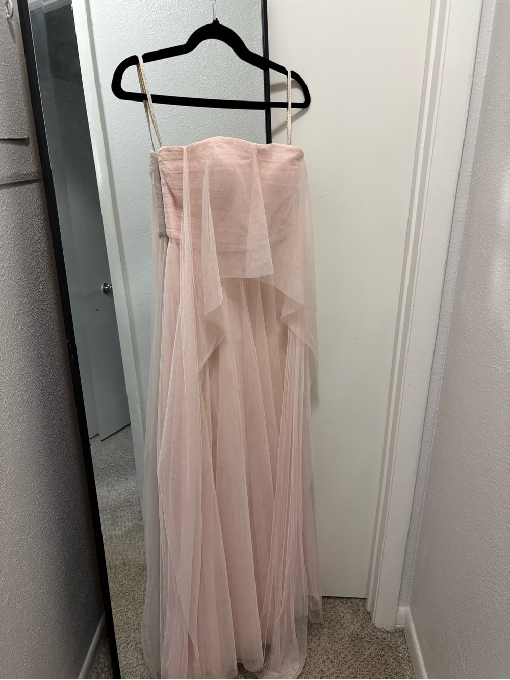 Jenny Yoo Blush Pink Tulle Dress with Draped Bodice - Picture 5 of 7